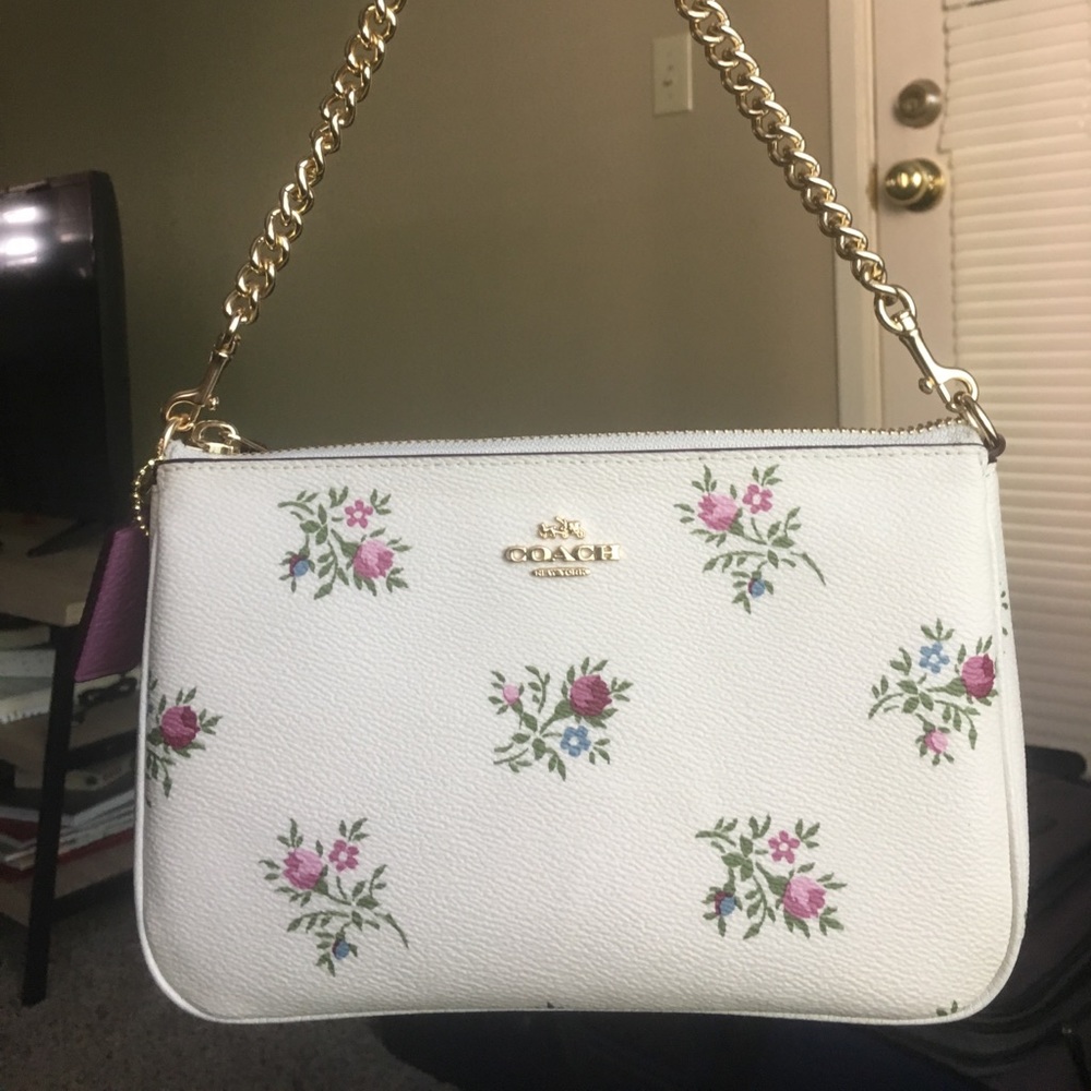 Coach Nolita Wristlet 22 Cross Stitch Floral Print